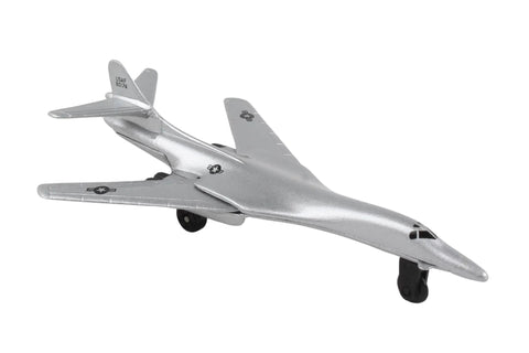 Runway24 B1 Die Cast Vehicle With Connected Runway Pieces Silver For Kids And Collectors Realistic Aircraft Detailing