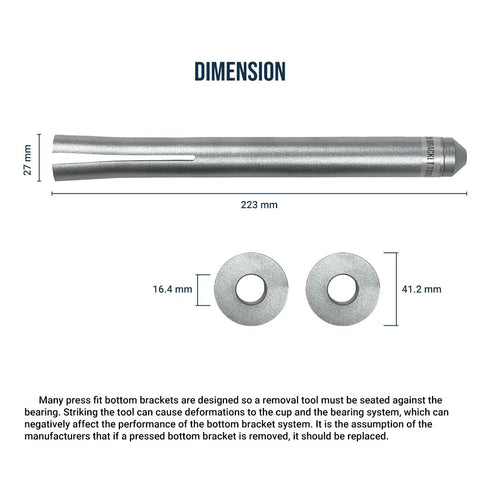 Dimensions of Press Fit Bottom Bracket Tool Kit For BB90 BB92 And Internal Bearings Removal And Installation 22 To 24mm ID Bushings
