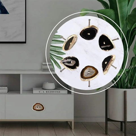 Slick Agate Stone Drawer Handles With Gold Plated Edges Offer A Fresh Upgrade For Dressers And Cabinets Using Screw-In Design.