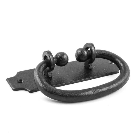 Top Shelf Wrought Iron Cabinet Ring Pulls Antique Colonial Style Black Finish Heavy Duty Drawer Handles Rust Resistant Powder Coating Easy Grip Design Fits Standard Cabinetry For Quick Upgrades