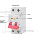 Pro Grade Heavy Duty Two Pole Residual Current Circuit Breaker With Ironclad 30mA Grounding And Overload Tripping Switch For Tough Residential Electrical Panels 230V 16 Amps with flame retardant casing.