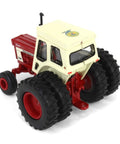 One Sixty Fourth Scale International 966 Turbo Tractor Diecast Model With Dual Wheels And FFA Logo, rear view with turbo engine detail