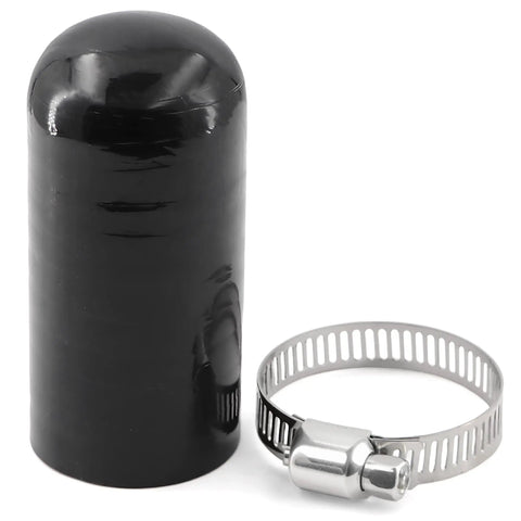 Heavy Duty Tough As Nails 4 Ply Reinforced Silicone Hose Cap End Plug Seven Eighths Inch ID 22mm 4 Ply Wall Thick 5mm Fits Turbo Bypass Valve Vacuum Leak Fix Throttle Body Water Port Heater Core Coolant Bypass Clamp Included, black silicone hose cap with clamp
