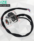 1 Inch Handlebar Switches And Wiring Harness For Harley Davidson, chrome design with measurements