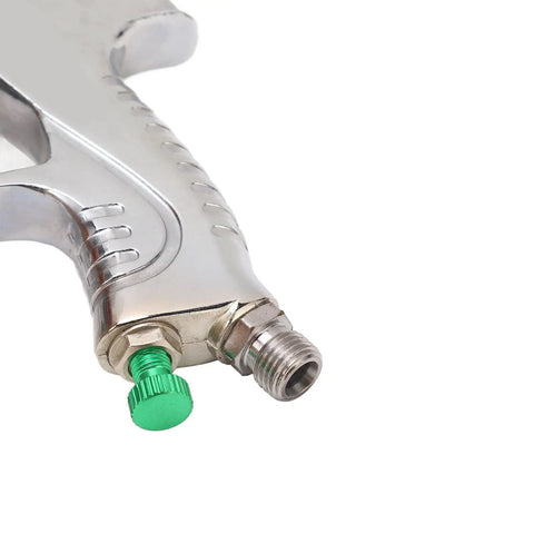 Professional Grade Hvlp Paint Sprayer Kit With Six Hundred Mil Gravity Tank And Three Nozzle Heads close-up of nozzle control and connection.