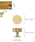 Dimensions of champagne bronze cabinet knob beside credit card for scale, showing 1.1 inch length, width, and height, with 0.7 inch base diameter.