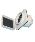 Direct Fit 30 Amp RV Power Inlet Twist Lock L5 30P Replacement With Stainless Steel Pins open view showing flip-up cover