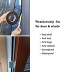 Seal The Deal With 2 Inch Insulation Foam Tape 3/8 Thick used for sealing drafts on a window, showing tape being applied.
