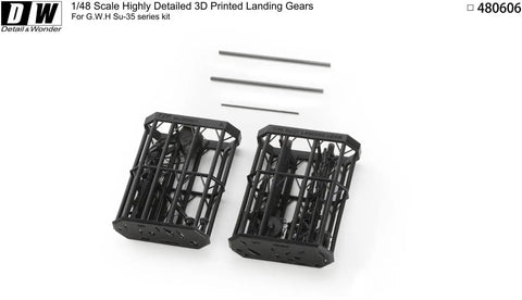 Su-35 Flanker Landing Gear 1 By 48 Scale Detail Up Parts For Great Wall Hobby Kit 3D Printed Upgrade With Metal Stiffening Shafts Model DWO480606