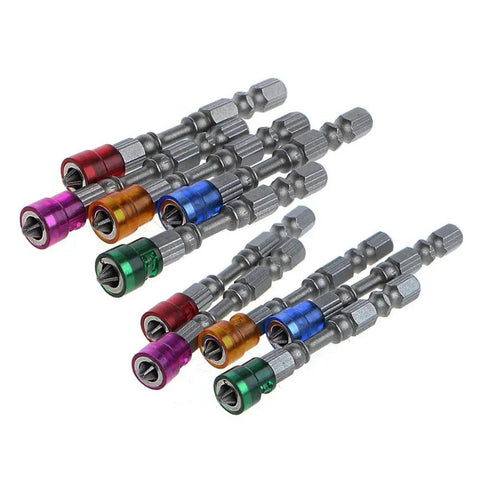 Colorful 10Pc Magnetic Collar Phillips Cross Bit Set For Electric Drills And Cordless Drivers Quarter Inch Hex Shank