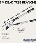 Double Ratcheting Anvil Lopper With Extendable Handles 26 To 40 Inches, showing cutting capacity and locking positions