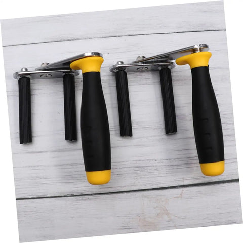 One Pair Gypsum Board Lifter And Plasterboard Carrier With Wide Grip Take The Weight Off Lifting Drywall Ceramic Tile Or Glass Panels No Sweat Home Renovation Moves, showing black padded grips and sturdy metal clamps.