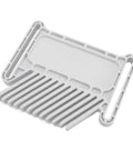 Rock Solid Featherboard Tool With Dead Nuts Secure Dual Lock System And Wide Miter Rail, heavy-duty ABS material, twelve rib design.