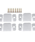 Rock Solid Sofa Sectional Connectors 40 Piece Set Interlock Brackets For Couches And Recliners Heavy Duty Furniture Hardware including four metal brackets and screws.