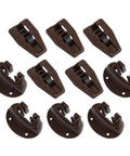10 Piece Drawer Slides Set With Roller Guides In Durable PP Material, Easy Replacement For Dresser And Vanity Tracks, brown