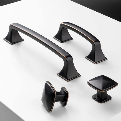 10 Pack 3 Inch Oil Rubbed Bronze Drawer Pulls Brushed Bronze Cabinet Handles for Cabinets and Drawers Ideal for Kitchen Bedroom Dresser Bathroom Vanity Cupboard Solid Metal Hardware, variety view