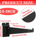 Heavy Duty Slatwall Knife Shelf Brackets 24 Pack 10 Inch Metal Shelf Brackets With Lip detailed dimensions diagram