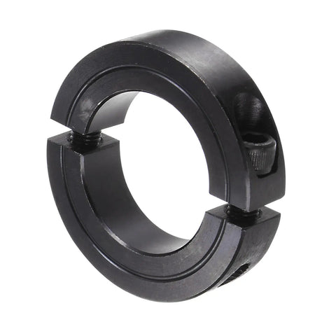 Double Split Shaft Collar, One And A Quarter Inch Rod, Two And One Sixteenth Inch OD, One Half Inch Width, Clamping Style With Set Screw