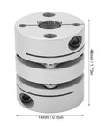 Zero Backlash Double Diaphragm Coupling For Servo And Stepper Motors U Shaped Clamp Tight Shaft Coupler 44mm OD Aluminum Stainless Steel