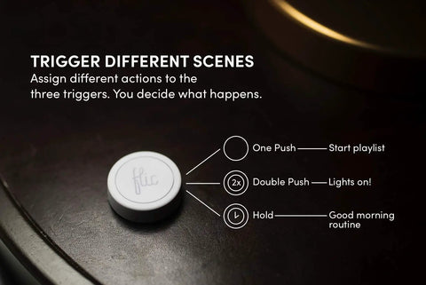 Smart Button Starter Kit LR That Triggers Alexa Routines And HomeKit Scenes With Push Double Push And Hold Actions No Fuss Setup