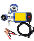 Heavy Duty Portable Oil Transfer Pump 12 Volt Electric Fluid Sucker with flexible hose and clamps for quick fuel transfer.