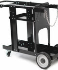 Beefy Heavy Duty Welding Cart For TIG MIG Welder Plasma Cutter And Gas Bottle Storage With Three Tier Shelves Black Finish For Your Busy Shop Or Garage