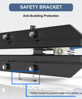 Detail of safety bracket on Super Fast 300W Mylar Bag Heat Sealer providing anti-scalding protection for safe food sealing.
