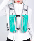 Front view of Go To Hydration Vest For Running And Trail Gear With Multiple Pockets Lightweight Hydration Backpack worn by person