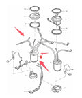 Diagram of Porsche Cayenne Turbo Right Side Fuel Tank Pump Replacement 2007 2010 9PA1 Bolt On Direct Fit With OE Compatibility Part Numbers