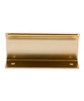 Front view of brushed gold Arc Finger Edge Pulls Aluminum Back Mount Concealed Tab Pull Handles for cabinets 3.15 inch
