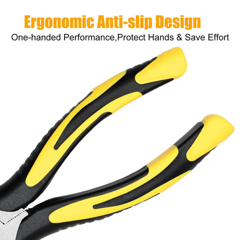 Long Nose Pliers Set 6 Inch And 8 Inch With Wire Cutter Premium Needle Nose Pliers High Carbon Steel Body Soft Grip Handles