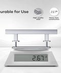 Digital scale showing weight of 2.67 lb with stainless steel sliding barn door pull handle, highlighting durability and heavy-duty construction.
