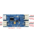 Hella Compact Two Pack Mini Solar Lipo Charger Board Featuring Cn3065 Lithium Battery Management Chip With Micro Usb Hookup For Straight Up Reliable Diy Power Gear top view of charger board showing connectors and components.