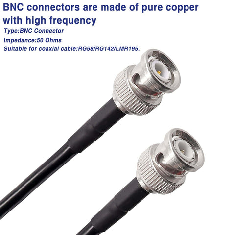 BNC connectors on coax cable for Coaxial Cable Tool Kit With Heavy Duty BNC Crimp Tool And 10 Pcs BNC Male Connectors