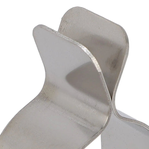 Rock Solid Heavy Duty Window Well Cover Clamps Plus Spring Clips Crafted From Cold Rolled Steel With Zinc Plating For Corrugated Metal And Plastic Wells Perfect For Any Outdoor Job Site To Secure Covers Tight and Tough 5 Pack close-up zinc steel spring clip