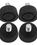 4 Pack M10 Screw On Rubber Foot Pads For Furniture And Chairs, non slip shock absorbing leveling feet, black floor protection pads