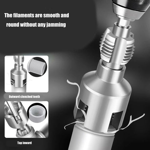 Close-up of Heavy Duty Hexagonal Water Pipe Inner Hole Opener And Threader Tool showing smooth steel filament design for easy threading.