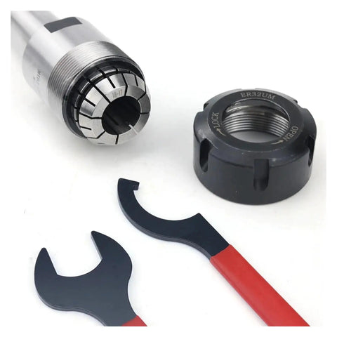 Top Tier High Precision Collet Chuck For Mta2 Mta3 Mta4 And Er Tool Holders with tools and locking nut for heavy duty milling.