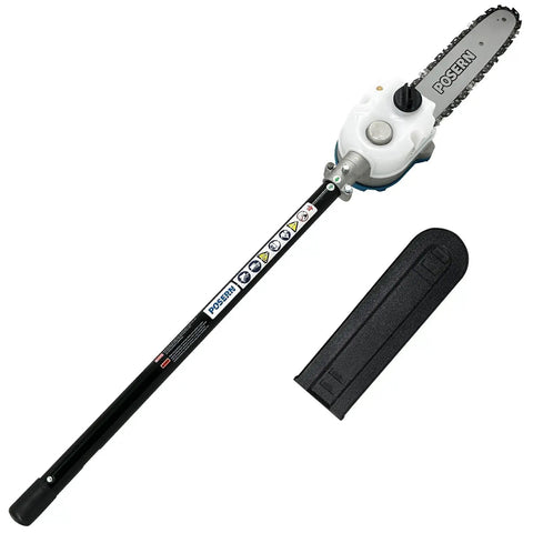 10 Inch Pruner Pole Saw Attachment For Chainsaw Tackle High Branches And Brush With 6 Inch Cutting Capacity Easy Maneuverability Lightweight Reach Tool Compatible With POSERN Boxurn Series, shown with blade cover