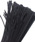Bundle of black heat shrink tubing in assorted sizes, part of 100 Ft Heat Shrink Tubing Assortment Pack 2 To 1 Shrink Ratio Non Adhesive Single Wall.