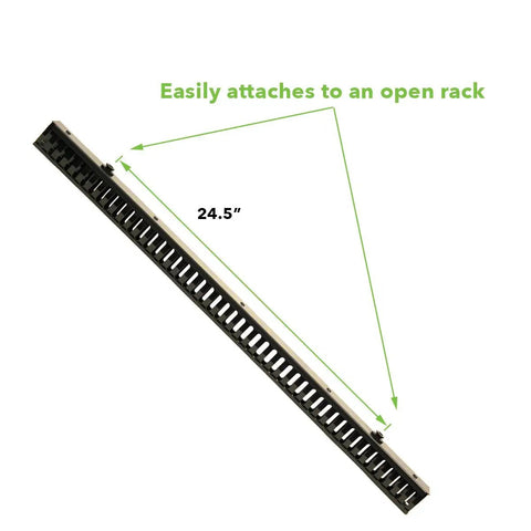 1 Channel Tooless Steel Vertical Duct Cable Manager For 34 Inch Rack With Tray Mount