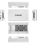 Lightning Fast Usb4 To U2 Nvme Ssd Enclosure For External Thunderbolt Drive viewed from multiple angles, silver aluminum material.