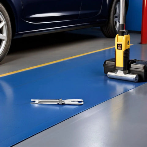 Rear Drum Brake Repair Hardware Kit With Steel Springs Pins And Retainers For Car Drum Brake Service And Vehicle Maintenance DIY Friendly Durable Hardware With Sealing Technology To Extend Lifespan Time Saving Assembly Tools Included on garage floor