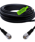 Coaxial Cable 100 Feet With PL 259 Male To Male Connectors For Ham Radio And RF Systems Low Loss LMR400 Style 50 Ohm Antenna Cable