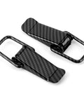 Quick Release Hook Lock Clip For Cars And Trucks, Universal Fit With Carbon Fiber Texture Hood Fastener shown flat and open