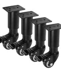 Adjustable Furniture Legs 4 Pack With Caster Wheels Cold Rolled Steel Easy Install Modern Sleek Design For Tables And Beds