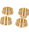 Heavy Duty 11 Pcs Brass Router Guide Bushing Kit Built Tough For Smooth Sailing Template Routing With Lock Nut Adapter showing four brass bushings.
