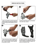 Remove instructions for Heavy Duty Metal Sheet Cutter Head for Electric Drill, showing steps for handle and blade adjustments.