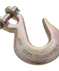 Clevis Slip Hook Forged Steel 3/8 Inch With Yellow Chromate Finish Removable Clevis For Easy Rigging Built Tough Outdoor Heavy Duty Chain Hook 6600 Lbf Safe Working Load
