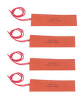 Set of 4 Flexible Silicone Heating Pads With NiCr Alloy Element, Heavy Duty Industrial Thermal Mats for Equipment, 12V 20W, 200 C Temperature Resistance, Fast Heat Transfer, orange rectangular pads